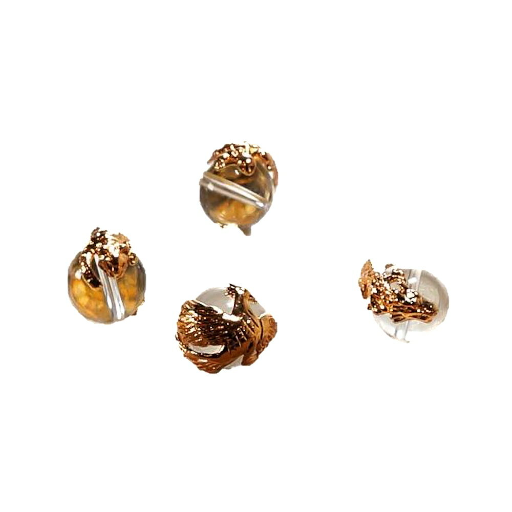 18金メッキ四神獣水晶4点セット 12mm(青龍、朱雀、白虎、玄武) 天然石 パワーストーン / インペリアルオーラ おしゃれ かわいい オシャレ 可愛い プレ...