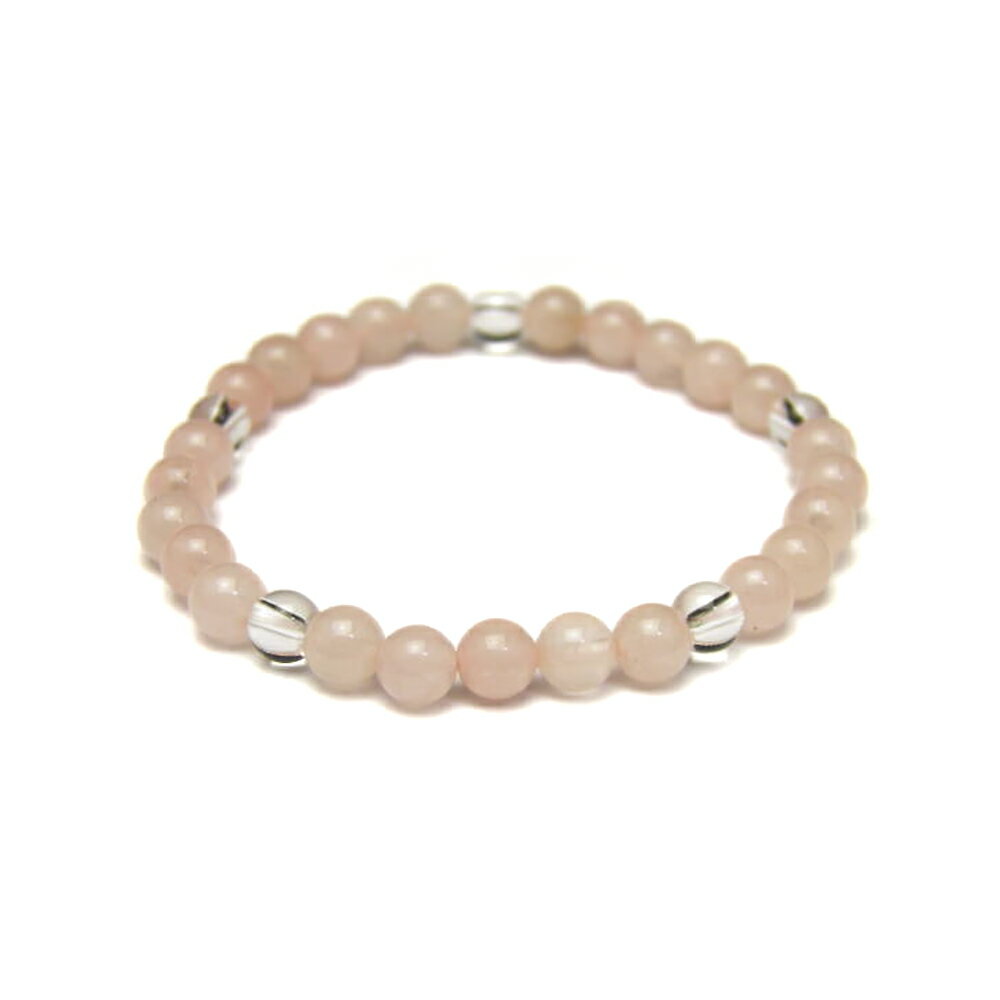 【6mm_Simple_5´sブレスレット】ローズクォーツ ブレスレット 天然石 パワーストーン / インペリアルオーラ おしゃれ かわいい オシャレ 可愛い ...