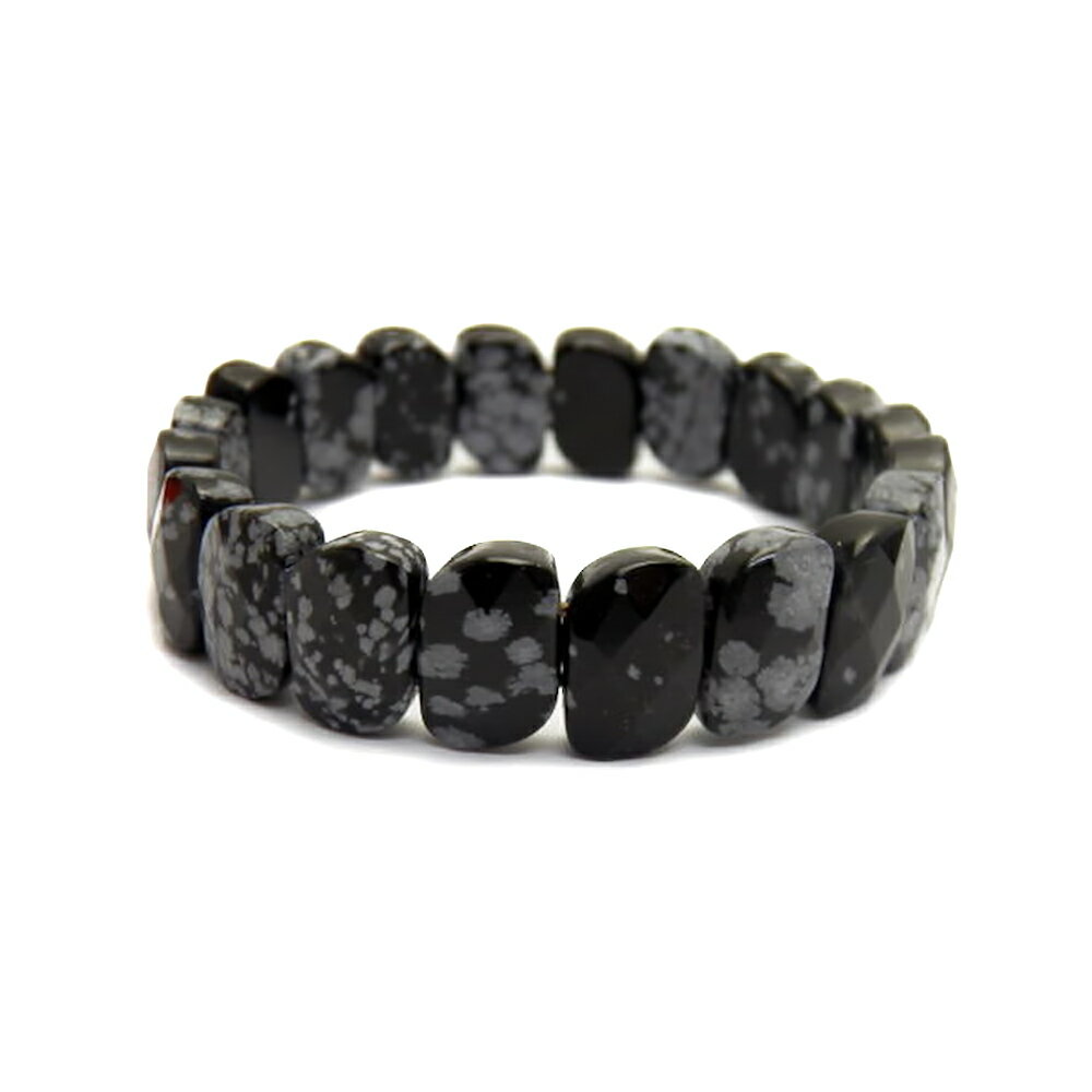 【ブレスレット】スノーフレークオブシディアン 15mm バングル 1本売り 天然石 パワーストーン プチギフト 転勤 退職 お礼 母の日 敬老の日 クリスマス ...