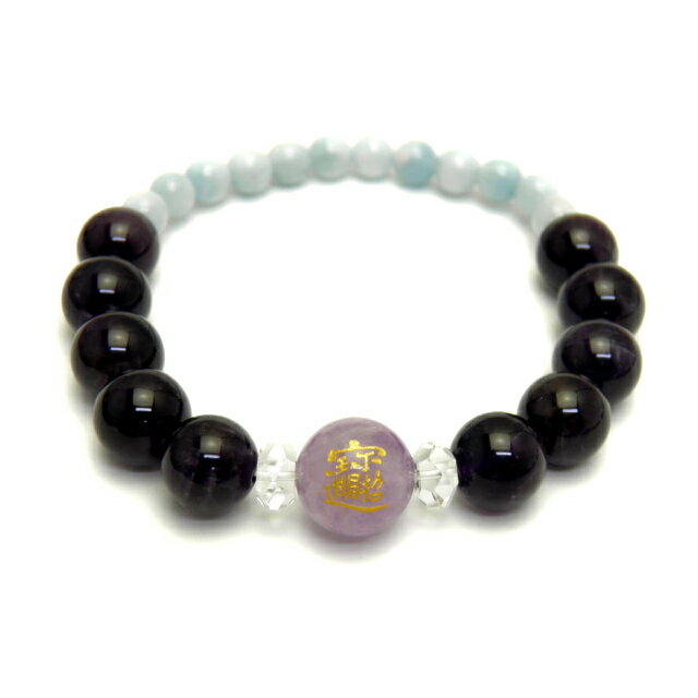 招財進寶 ラベンダーアメジスト(金色入り)12mm アメジスト アクアマリン ブレスレット 金運 天然石 パワーストーン / インペリアルオーラ おしゃれ かわ...