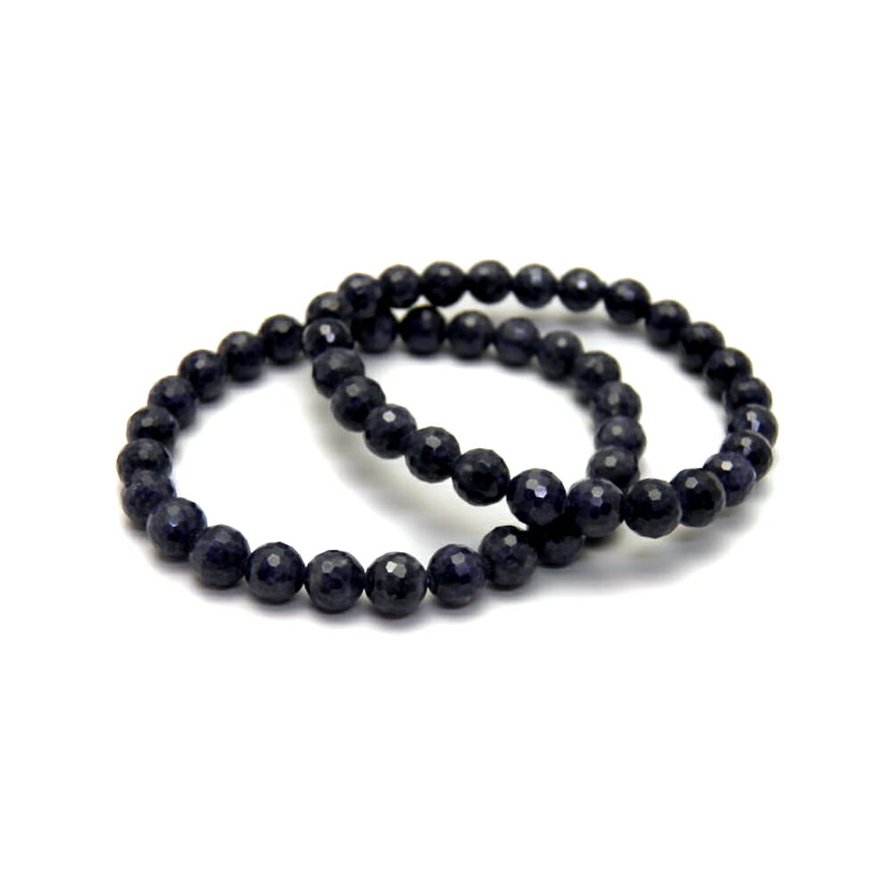 サファイア(ラウンドカット) 7-7.5mm/青玉(Sapphire)1本売り/思考力/判断力/カリスマ性/お守り ブレスレット 天然石 パワーストーン / イ...