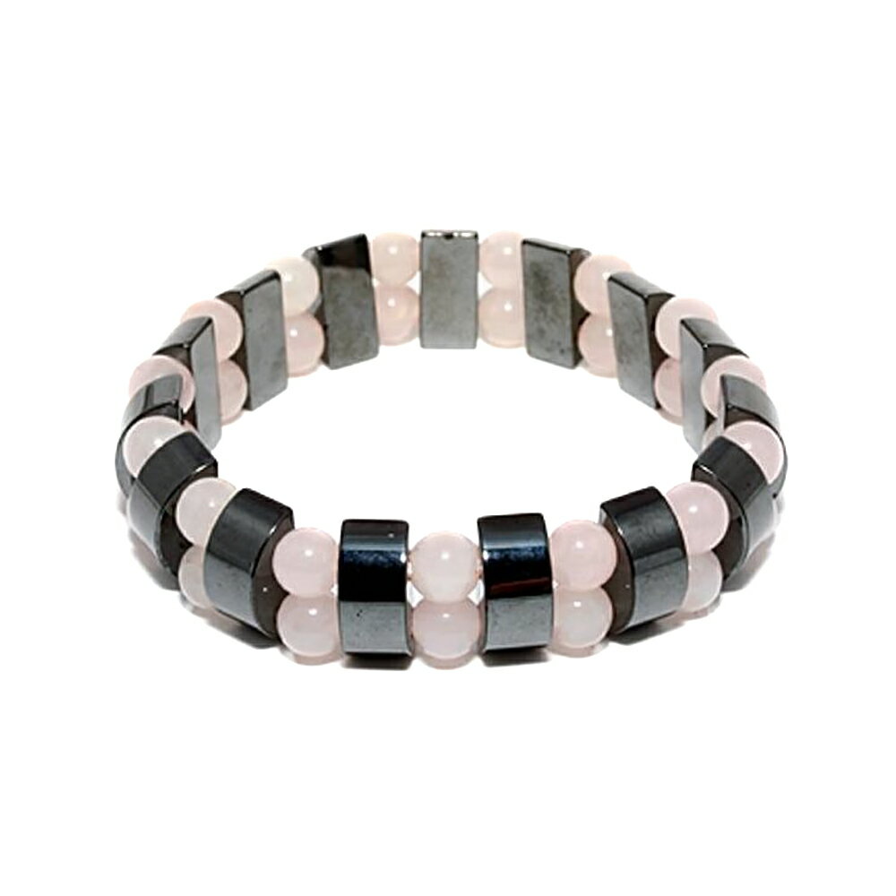 磁気ヘマタイトバングルブレスレット ローズクォーツ 天然石 パワーストーン プチギフト 転勤 退職 お礼 母の日 敬老の日 ギフト / インペリアルオーラ おし...