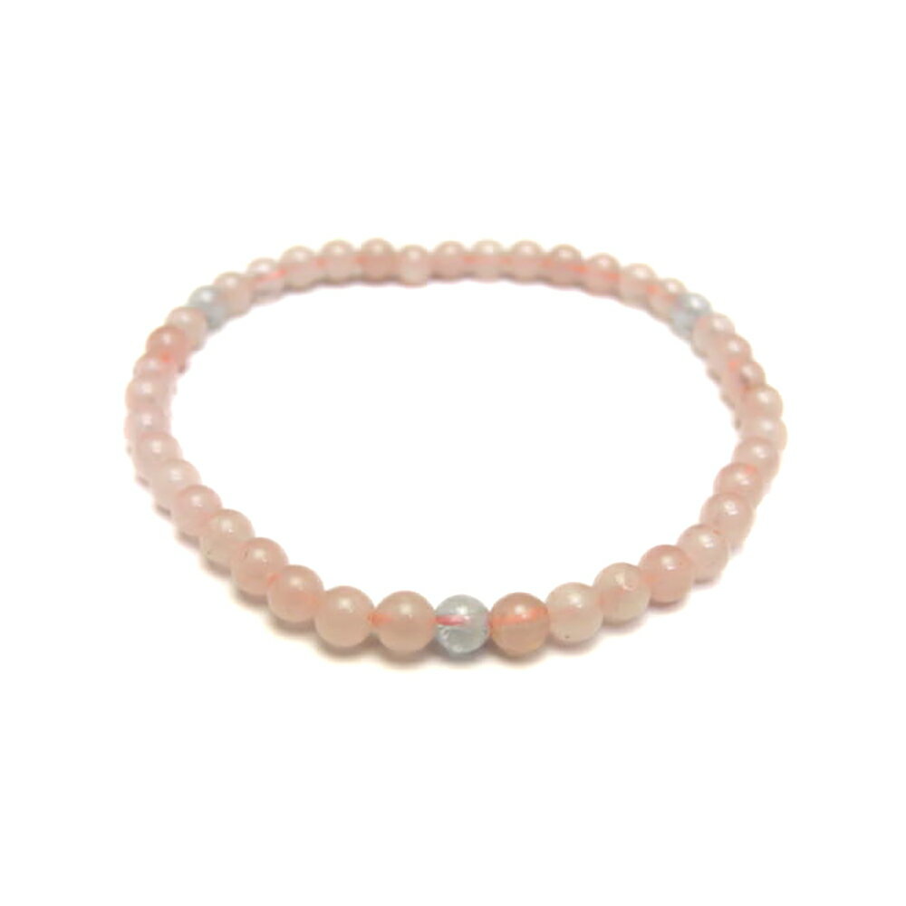 【4mm_Simple_3´sブレスレット】ローズクォーツ&アクアマリン 天然石 パワーストーン / インペリアルオーラ おしゃれ かわいい オシャレ 可愛い ...