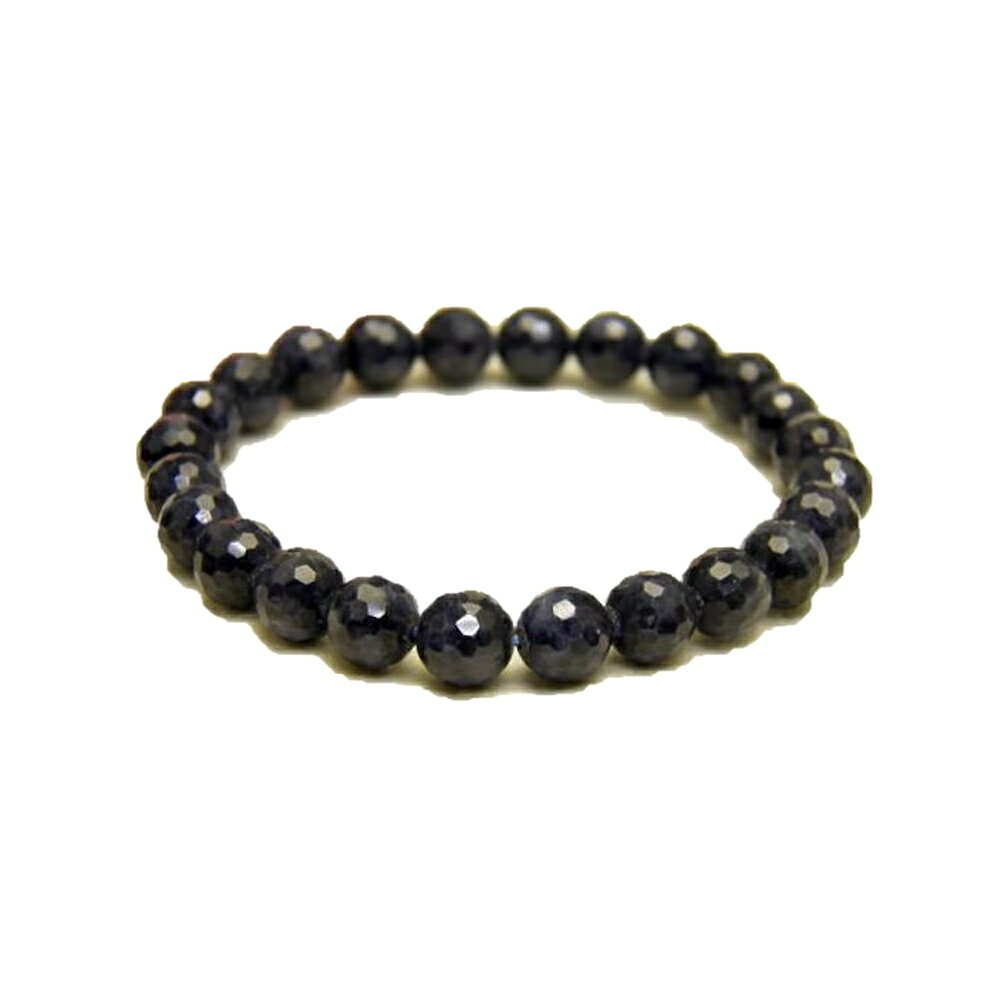 サファイア128面カット サファイア(ラウンドカット) 7mm/青玉(Sapphire)/思考力/判断力/カリスマ性/お守り ブレスレット 天然石 パワーストー...
