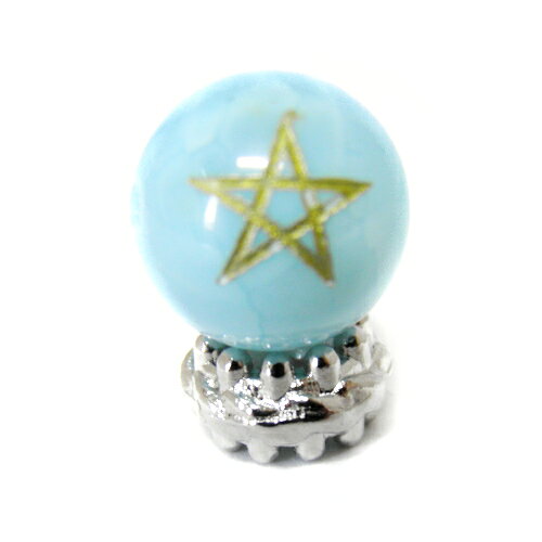 スター 龍紋メノウ シーブルー 金彫り 五芒星 10mm Pentagram ペンタグラム 天然石 パワーストーン / インペリアルオーラ おしゃれ かわいい オシャレ 可愛い プレゼント ギフト 贈り物 彫刻ビーズ 彫りビーズ