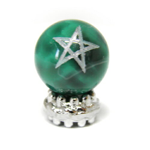 スター 龍紋メノウ 緑 銀彫り 五芒星 10mm 【レーザー彫刻ビーズ・彫りビーズ 】Pentagram ペンタグラム 天然石 パワーストーン / インペリアルオーラ おしゃれ かわいい オシャレ 可愛い プレゼント ギフト 贈り物