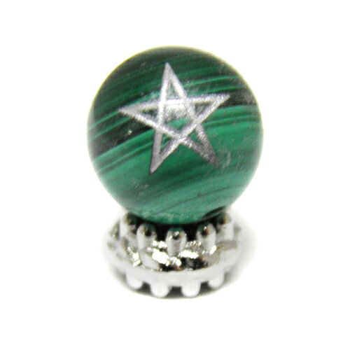 スター マラカイト 銀彫り 五芒星 10mm Pentagram ペンタグラム 天然石 パワーストーン / インペリアルオーラ おしゃれ かわいい オシャレ 可愛い プレゼント ギフト 贈り物 彫刻ビーズ 彫りビーズ