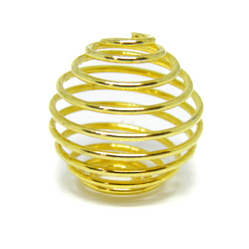 かごペンダントトップ ビーズ入れスパイラル型パーツ 金 1個売り / 天然石、パワーストーンの専門店インペリアルオーラ おしゃれ かわいい オシャレ 可愛い プ...