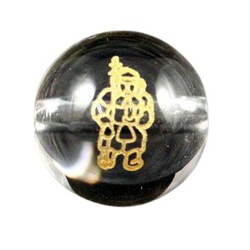 七福神 毘沙門天 水晶金彫り 10mm玉 【彫刻 一粒売りビーズ】 / 天然石、パワーストーンの専門店インペリアルオーラ おしゃれ かわいい オシャレ 可愛い プレゼント ギフト 贈り物