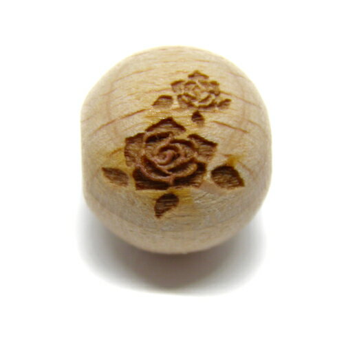 薔薇 欅 ケヤキ タイプ2 セミラウンド 彫刻ビーズ（素彫り）12mm 【彫刻 一粒売りビーズ】 天然石 風水 パワーストーン / インペリアルオーラ おしゃれ かわいい オシャレ 可愛い プレゼント ギフト 贈り物