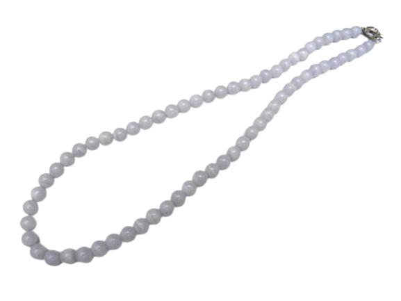 ブルーレースメノウ 6mm ネックレス クラスプ差込タイプ 天然石 風水 パワ...