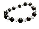 【Premium_Simple_Combiブレスレット】 黒水晶 (モリオン) AAA チベット産 ブレスレット 魔除け 天然石 パワーストーン / インペリア...