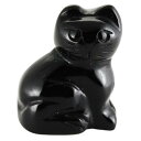 ミニ彫り物 座り豆猫 オニキス 天然石 パワーストーン プチギフト 転勤 退職 お礼 母の日 敬老の日 クリスマス ギフト / インペリアルオーラ おしゃれ か...