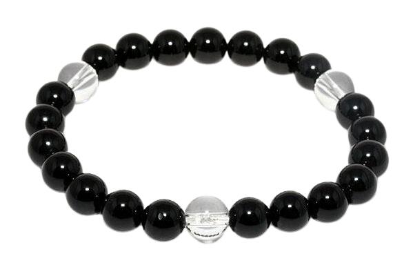 【8mm_Simple_3´sブレスレット】 オニキス 天然石 パワーストーン / インペリアルオーラ おしゃれ かわいい オシャレ 可愛い プレゼント ギフト...