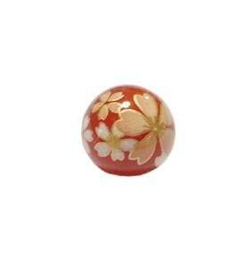 天然石プリントビーズ さくら（桜） 12mm メノウ 1個売り / インペリアル...
