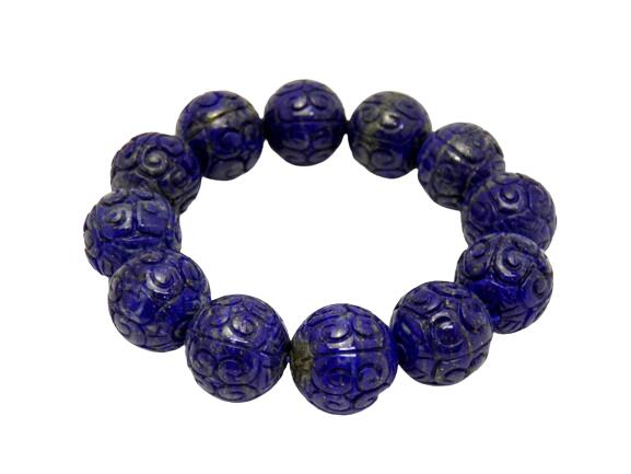 聖なる石 ラピスラズリ 18mm マニ車 ブレスレット NO2 大玉ブレスレット 数珠 ブレスレット 天然石 パワーストーン / インペリアルオーラ おしゃれ ...