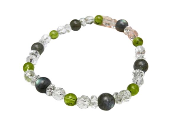 【高級品 6´sブレスレット】 8mm&6mm ラブラドライト&ペリドット 天然石 パワーストーン / インペリアルオーラ おしゃれ かわいい オシャレ 可愛い...