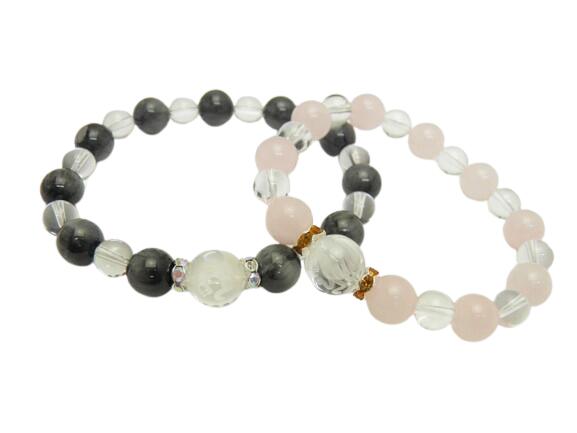 水晶 干支 虎彫り 【ペアブレスレット】 数珠 ブレスレット メンズ・レディース 風水 パワーストーン / インペリアルオーラ おしゃれ かわいい オシャレ 可...