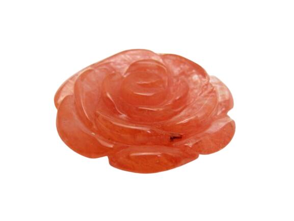 薔薇の置物 チェリークォーツ 1個売り 48mm パワーストーン プチギフト 転...