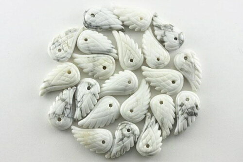 【モチーフビーズ】天使の羽 S ホワイトハウライト 1個売り 天然石 パワーストーン / インペリアルオーラ おしゃれ かわいい オシャレ 可愛い プレゼント ギフト 贈り物