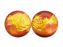 龍 オレンジタイガーアイ (金色入り)彫刻ビーズ 12mm 【穴あり一粒売りビーズ】 天然石 パワーストーン / インペリアルオーラ おしゃれ かわいい オシャ...
