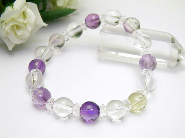 水晶 アメトリン128面カット 10mm ブレスレット 天然石 風水 パワーストーン / インペリアルオーラ おしゃれ かわいい オシャレ 可愛い プレゼント ...