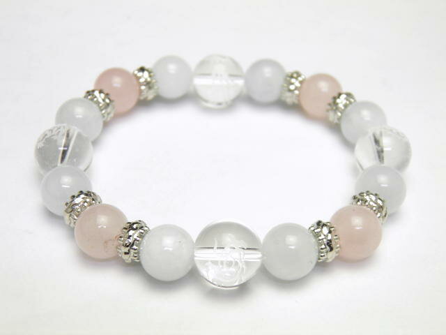 天然石四神獣ブレスレットローズクォ...