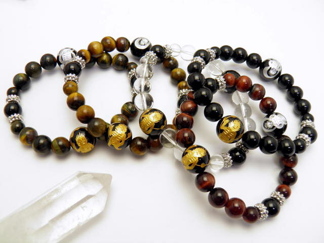 選べる5種類 風神雷神ブレスレット 風神銀彫り 雷神金彫り 天然石 風水 パワーストーン / インペリアルオーラ おしゃれ かわいい オシャレ 可愛い プレゼン...