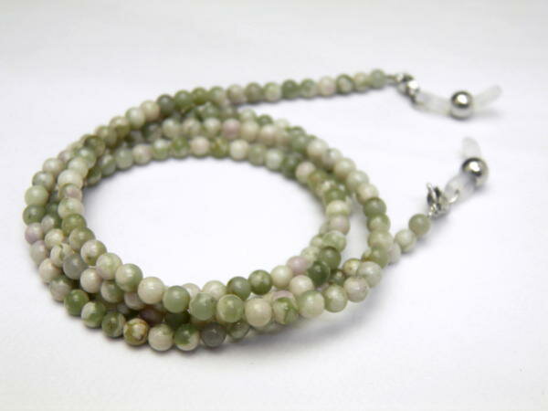 天然石のラピスネバダ4mm玉のメガネチェーン・パワーストーンのメガネチェーン 眼鏡チェーン グラスコード / インペリアルオーラ おしゃれ かわいい オシャレ 可愛い プレゼント ギフト 贈り物