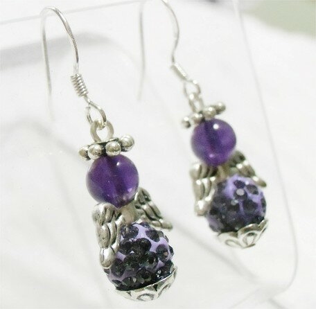 天然石 アメジスト エンジェル 天使 アロマ 香る ピアス パワーストーン プチギフト 転勤 退職 お礼 母の日 敬老の日 クリスマス ギフト / インペリアル...