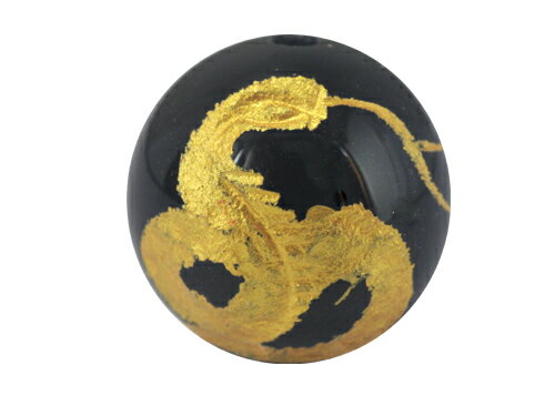 Fortune Telling - 白蛇 -オニキス・手彫り玉・金色入り 縦穴 12mm玉 1粒売り へび ヘビ 天然石 パワーストーン / インペリアルオーラ おしゃれ かわいい オシャレ 可愛い プレゼント ギフト 贈り物 彫刻ビーズ 彫りビーズ