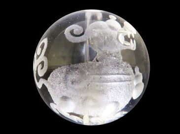 貔貅（ヒキュウ） 水晶 素彫り 12mm玉 雄(オス) 雌(メス) セット 天然石 パワーストーン
