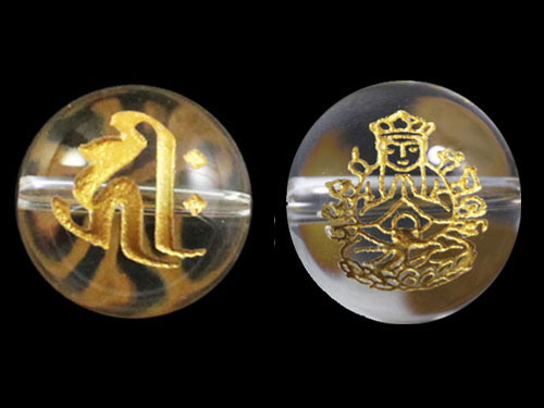 八大仏守護本尊・梵字両面・水晶(金入)・彫刻ビーズ・セット 横穴 14mm 手作りにオススメ！ / 天然石、パワーストーンの専門店インペリアルオーラ おしゃれ かわいい オシャレ 可愛い プレゼント ギフト 贈り物