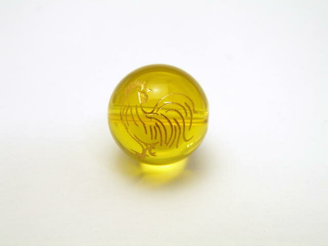 酉(とり)黄水晶(金色入り)12mm【彫刻 一粒売りビーズ】 天然石 パワーストーン / インペリアルオーラ おしゃれ かわいい オシャレ 可愛い プレゼント ギフト 贈り物