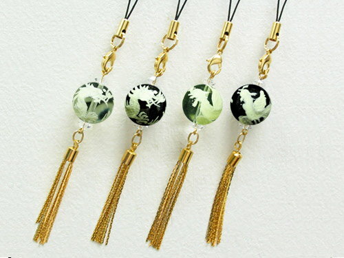 携帯ストラップ 金色房付ストラップ 龍・鳳凰夜光14mm 天然石 パワーストーン プチギフト 転勤 退職 お礼 母の日 敬老の日 クリスマス ギフト / インペリアルオーラ おしゃれ かわいい オシャレ 可愛い プレゼント ギフト 贈り物