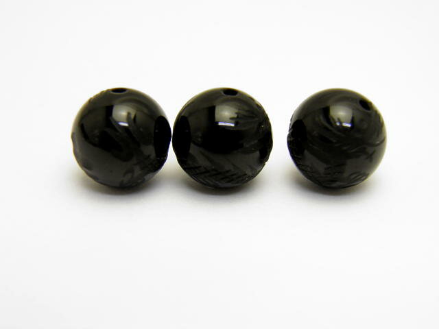 乐天商城 - 青龍（オニキス）10mm 素彫り【彫刻 一粒売りビーズ】天然石 パワーストーン / インペリアルオーラ おしゃれ かわいい オシャレ 可愛い プレゼント ギフト 贈り物 彫刻ビーズ 彫りビーズ