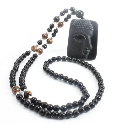 天然石 オブシディアン 観音 ネックレス ペンダント 送料無料 天然石 パワーストーン プチギフト 転勤 退職 お礼 母の日 敬老の日 ギフト / インペリアル...