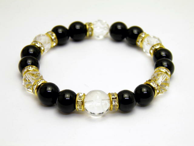 八大梵字水晶(素彫り)12mm ブレスレット オニキス 天然石 パワーストーン プチギフト 転勤 退職 お礼 母の日 敬老の日 クリスマス ギフト / インペリ...