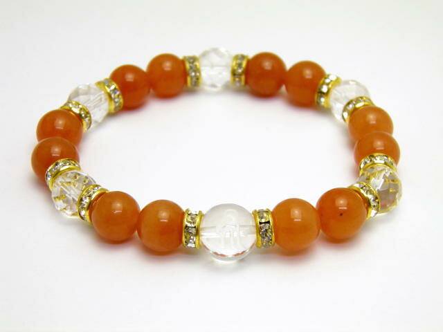 八大梵字水晶(素彫り)12mm ブレスレット レッドアベンチュリン 天然石 パワーストーン プチギフト 転勤 退職 お礼 母の日 敬老の日 クリスマス ギフト ...