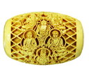 【浮彫】十三仏 弘法大師 ご本尊 柘植特大樽型 横穴 No.002 約20×30mm【穴あり一粒売りビーズ】 / 天然石、パワーストーンの専門店インペリアルオー...