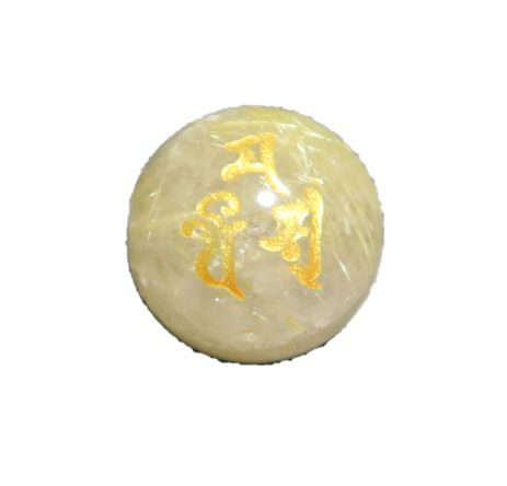 三面大黒天 ルチルクォーツ (金色入り)梵字玉 12mm 手作りにオススメ! 天然石 パワーストーン / インペリアルオーラ おしゃれ かわいい オシャレ 可愛...