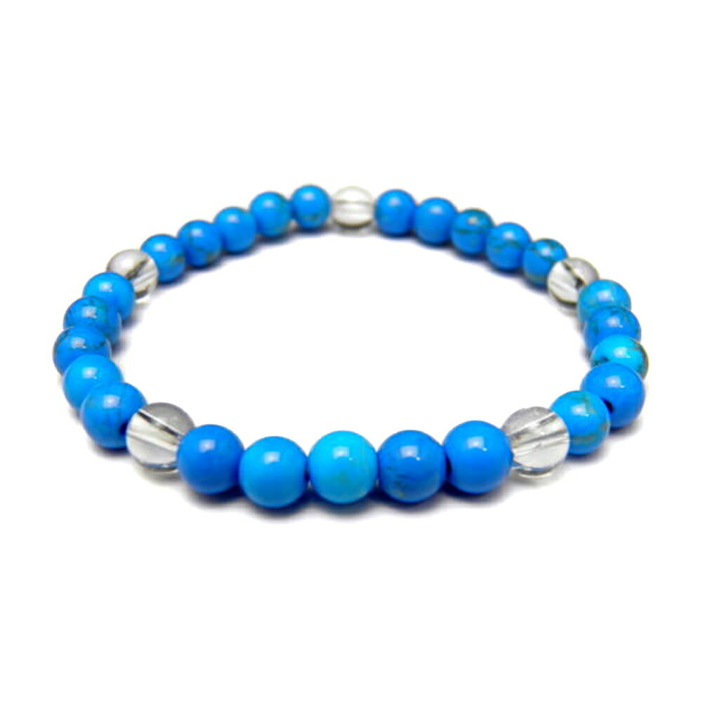 【6mm_Simple_5´sブレスレット】ハウライトターコイズ ブレスレット 天然石 パワーストーン / インペリアルオーラ おしゃれ かわいい オシャレ 可...