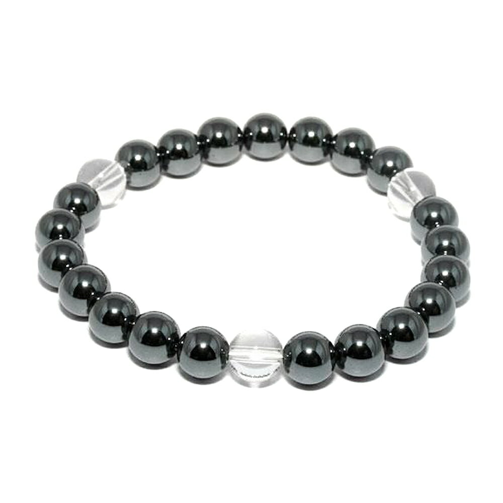 【8mm_Simple_3´sブレスレット】 ヘマタイト 天然石 パワーストーン プチギフト 転勤 退職 お礼 母の日 敬老の日 クリスマス ギフト / インペ...