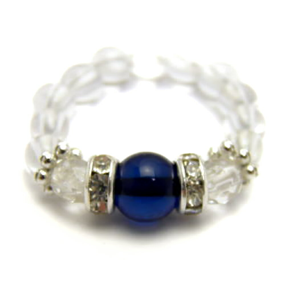 天然石 4A カリビアンブルーアンバー サファイアブルーアンバー ブルーカラー リング （指輪） パワーストーン バラ売り