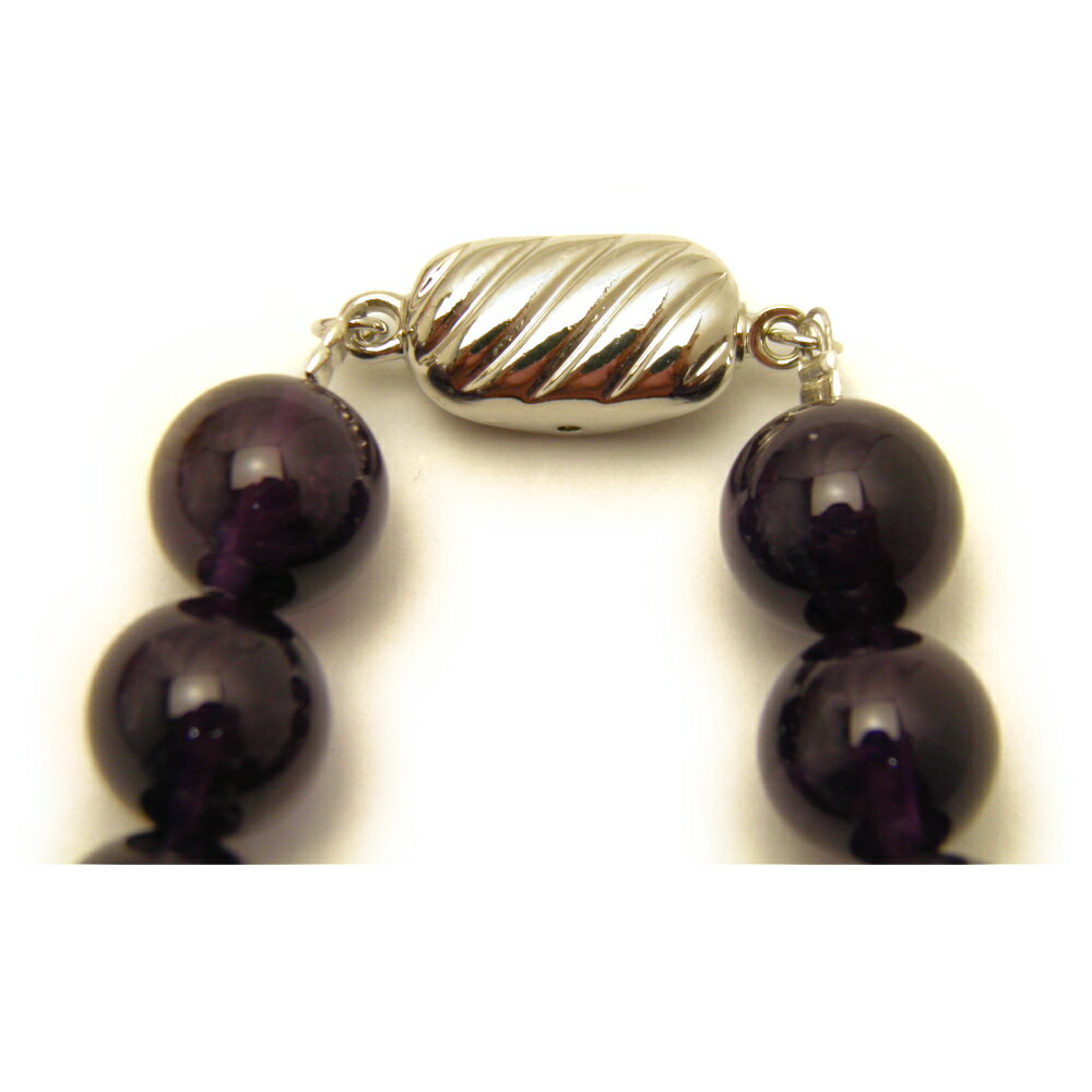 ネックレス アメジスト/紫水晶（Amethyst）/誠実/心の平和/邪気の予防/恋愛成就/お守り 10mm玉 50cm 差し込みクラスプ 天然石 パワーストーン / インペリアルオーラ おしゃれ かわいい オシャレ 可愛い プレゼント ギフト 贈り物