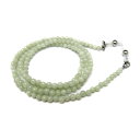 天然石 翡翠(ひすい)4mm玉 丸玉 メガネチェーン 置き忘れ防止 めがねホルダー メガネストラップ 眼鏡コード 父の日 母の日 敬老の日ギフト / インペリア...