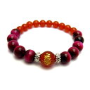 ウーン 愛染明王 (あいぜんみょうおう) カーネリアン ブレスレット 梵字玉 数珠 各色タイガーアイ 天然石 風水 パワーストーン / インペリアルオーラ おし...