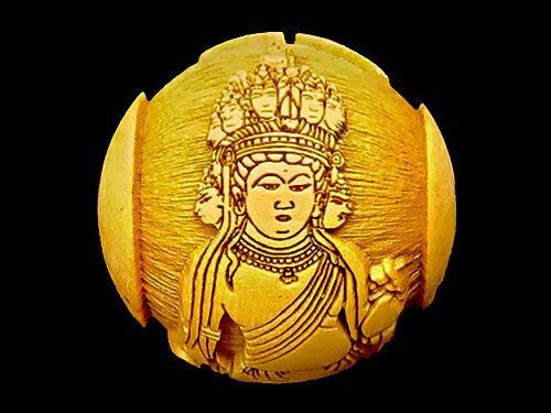 【浮彫】キャ 十一面観音 12mm 柘植 横穴 【穴あり一粒売りビーズ】 / 天然石、パワーストーンの専門店インペリアルオーラ おしゃれ かわいい オシャレ 可愛い プレゼント ギフト 贈り物