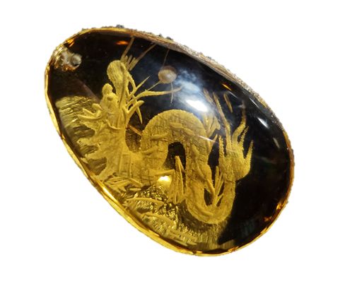 黄水晶 手彫り龍パーツしずく型 25mm ペンダントトップ パワーストーン プチギフト 転勤 退職 お礼 母の日 敬老の日 ギフト / インペリアルオーラ おし...