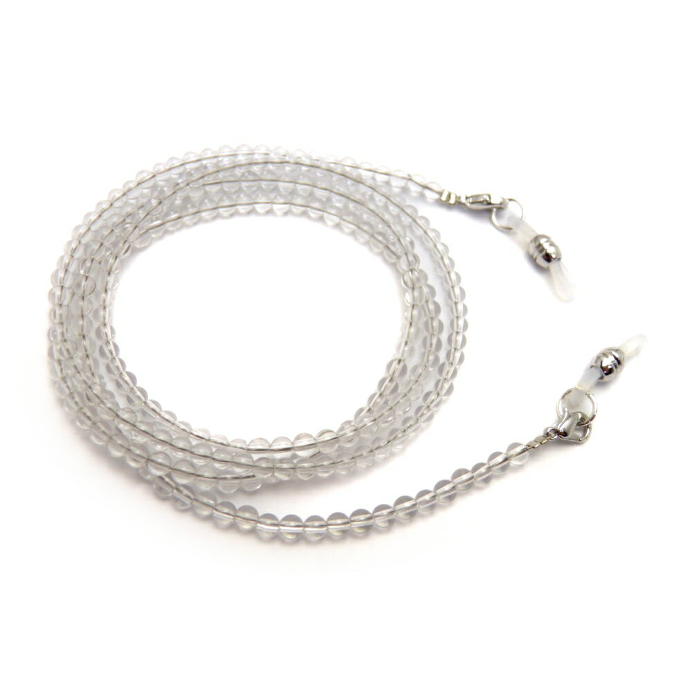 天然石 本水晶 3mm玉 メガネチェーン パワーストーン メガネチェーン 眼鏡チェーン グラスコード プチギフト 転勤 退職 お礼 母の日 敬老の日 ギフト /...